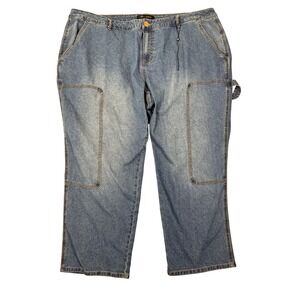 Ag Denim Carpenter Jeans Womens 24W High Rise Wide Leg Cropped Utility NWOT